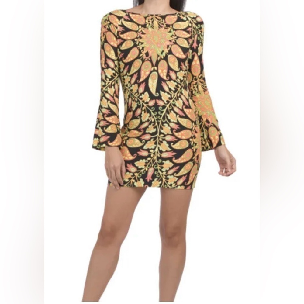 Zara Bodycon Paisley Boho Mini Dress Size M - Picture 7 of 8